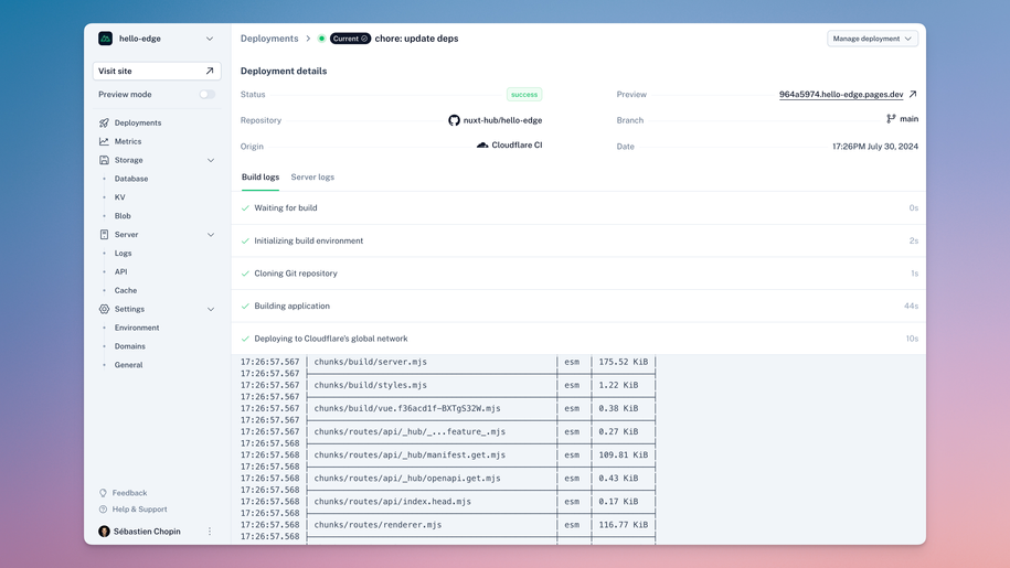 NuxtHub Admin Deployment